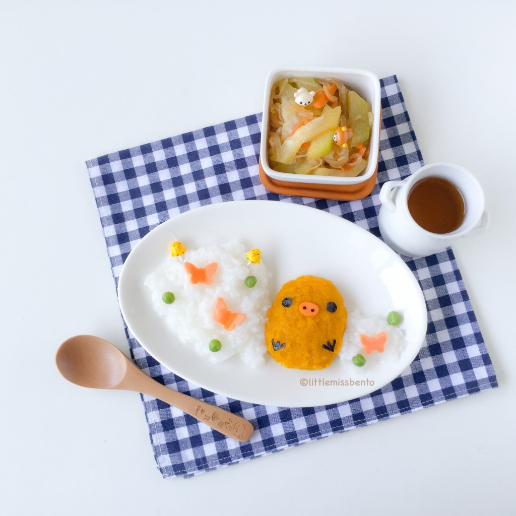 Kawaii Kiiroitori Porridge Foodart